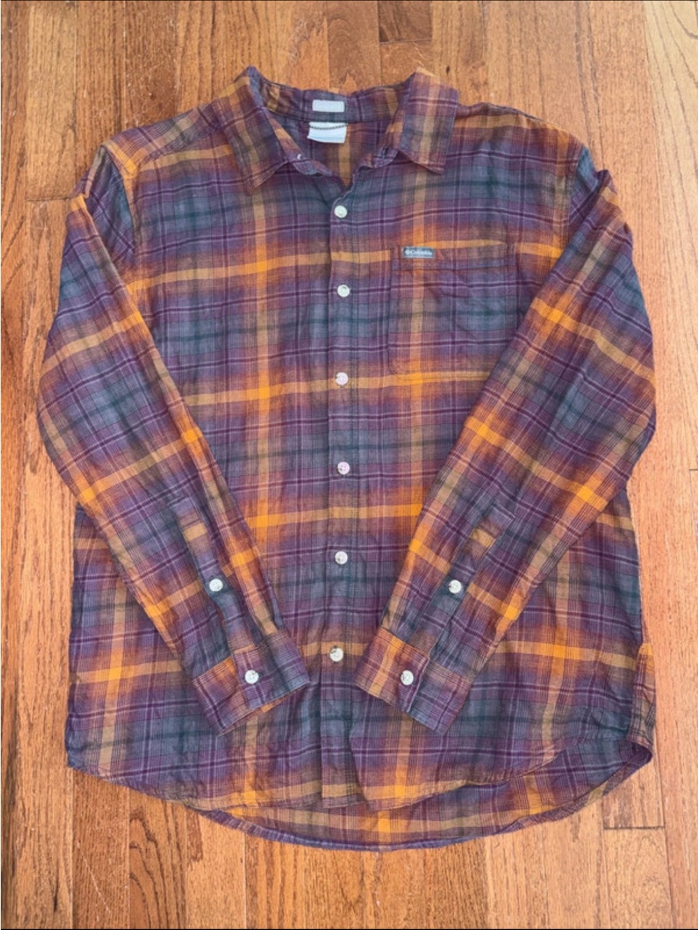 Columbia Sportswear Plaid Flannel Button Down Shirt Regular Fit Size Large